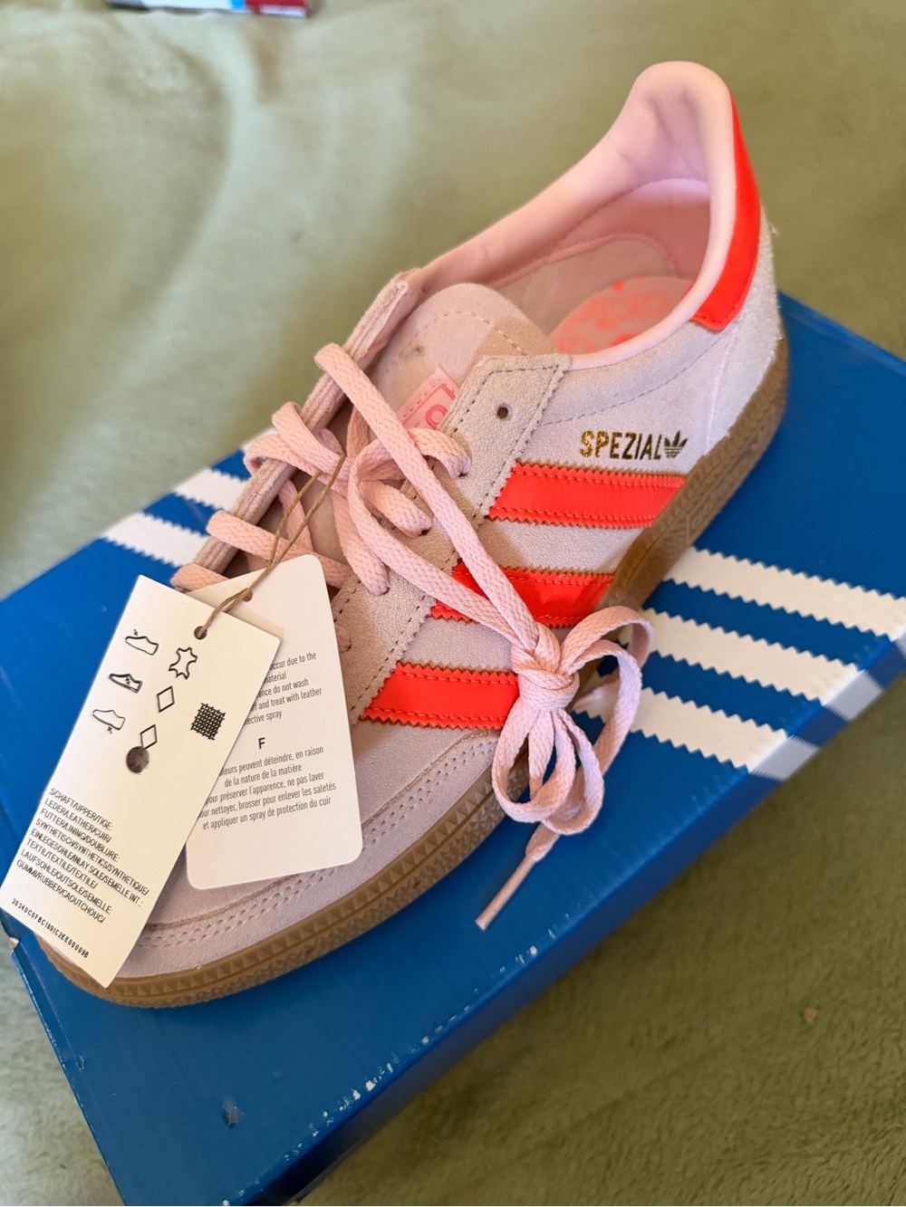 adidas Spezial Women's Pink Suede Sneakers with Coral Stripes